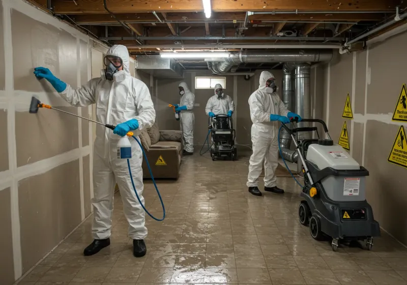 Basement Moisture Removal and Structural Drying process in Leith-Hatfield, PA
